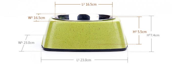 طاسة طعام حيوانات أليفة وقطط وكلاب ذات جودة جيدة من الخيزران والصلب المقاوم للصدأ 5