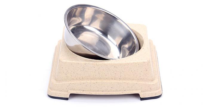 الجودة الجيدة بيع بالجملة الساخنة الخيزران الفولاذ المقاوم للصدأ كلب جرو طعام الصحن 2