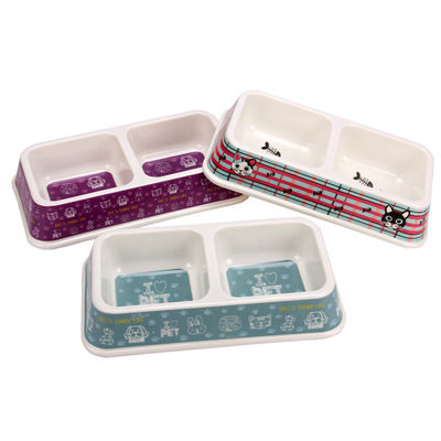 السعر بالجملة مصنع مخصص مزدوج مربع الميلامين كلب وقطط حيوانات أليفة وعاء